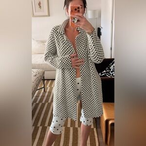 Liverpool Checkered Knit Cardigan - Black & Cream